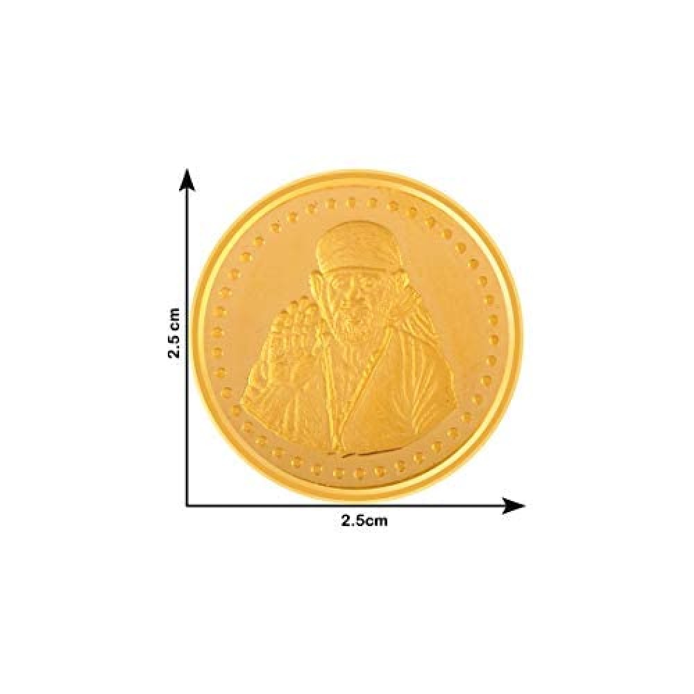 22k (916) 10 gm Sai Baba Yellow Gold Coin