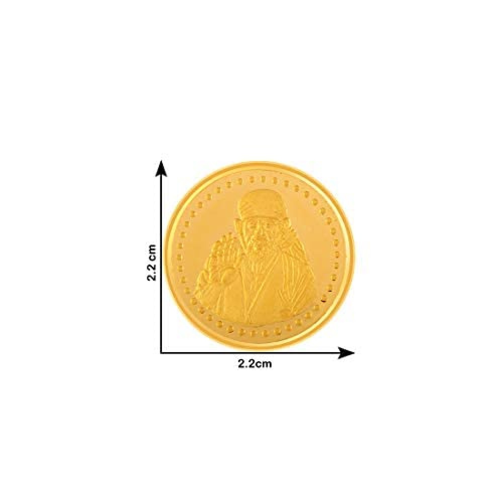 22k (916) 5 gm Sai Baba Yellow Gold Coin