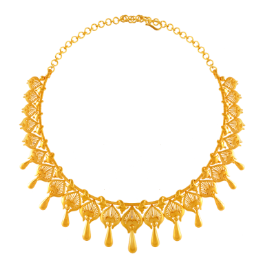 Enchanting 22K Gold Necklace with water drop detailing | NABC ...