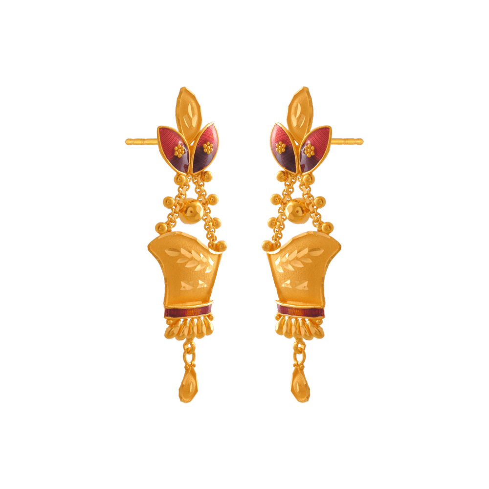 22KT Yellow Gold Drop Earrings for Women