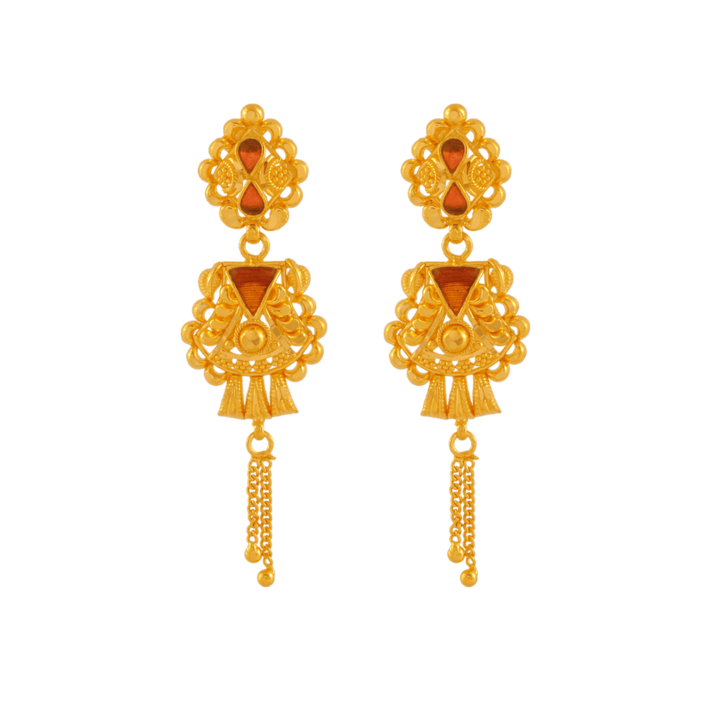 Engraved Gold Diamond Jhumka Collection for Women Online| PC Chandra  Jewellers