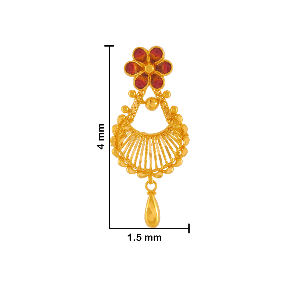 22KT Yellow Gold Drop Earrings for Women
