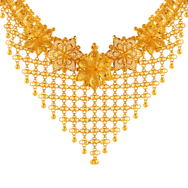 22K Trendy Gold Necklace Design