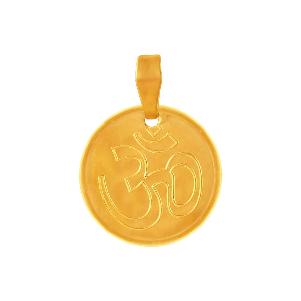 22K gold pendant with an oval shape and a Lord Brahma imagery embedded within