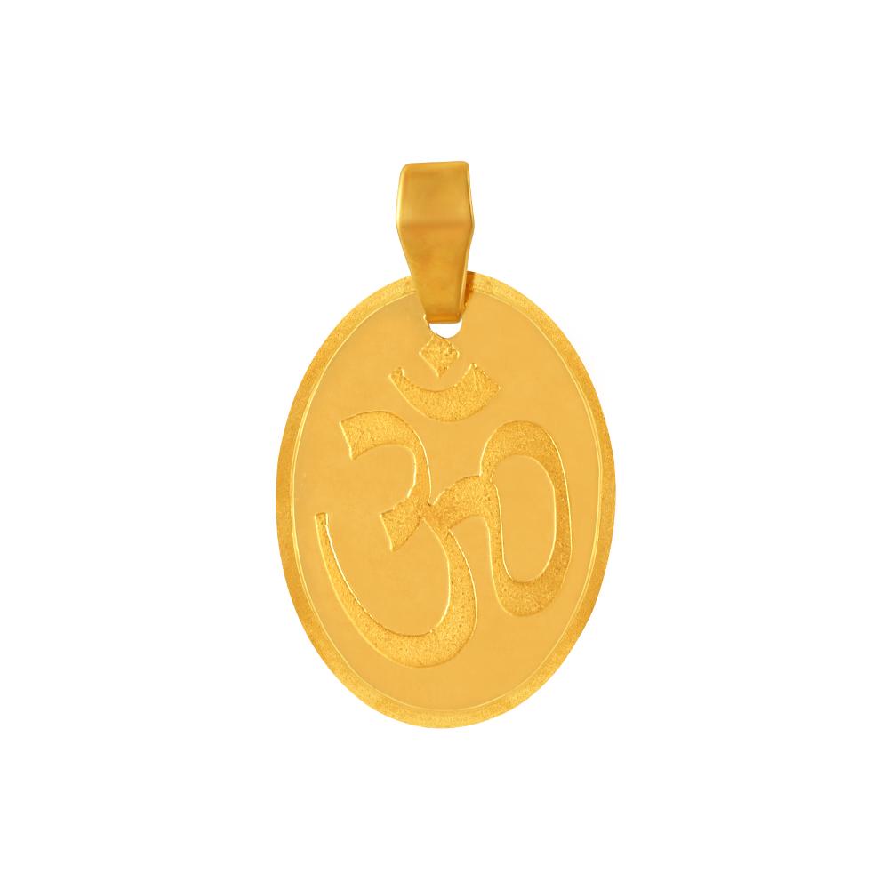 22K gold pendant with an oval shape and the image of an ascetic embedded within