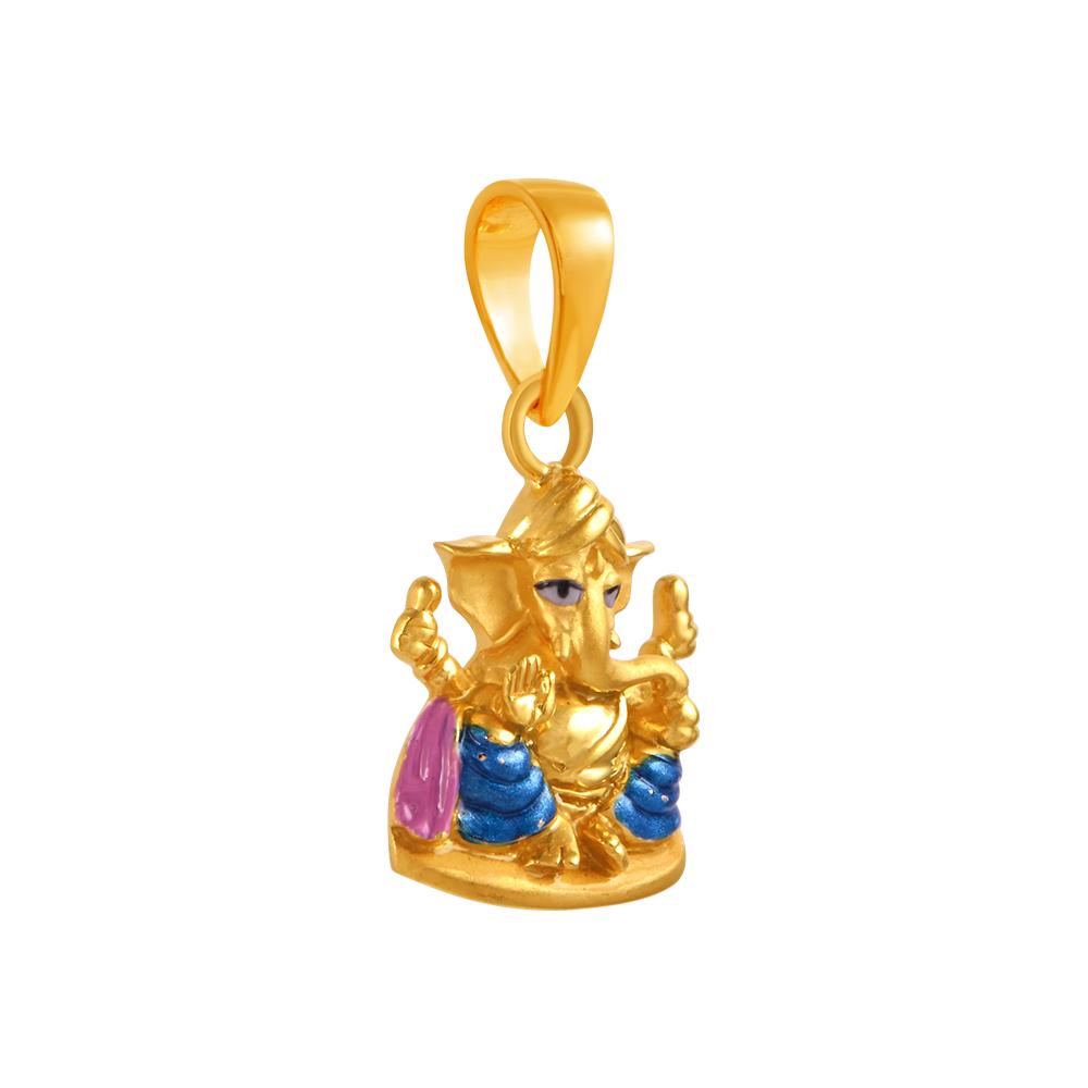 22K gold pendant with an elaborately detailed Lord Ganesha motif 