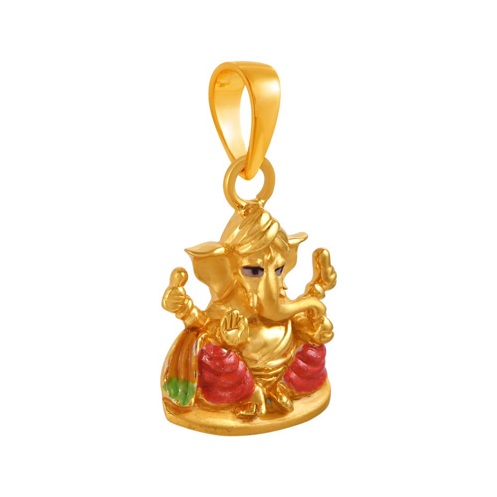 22K gold pendant with an elaborately detailed Lord Ganesha motif 