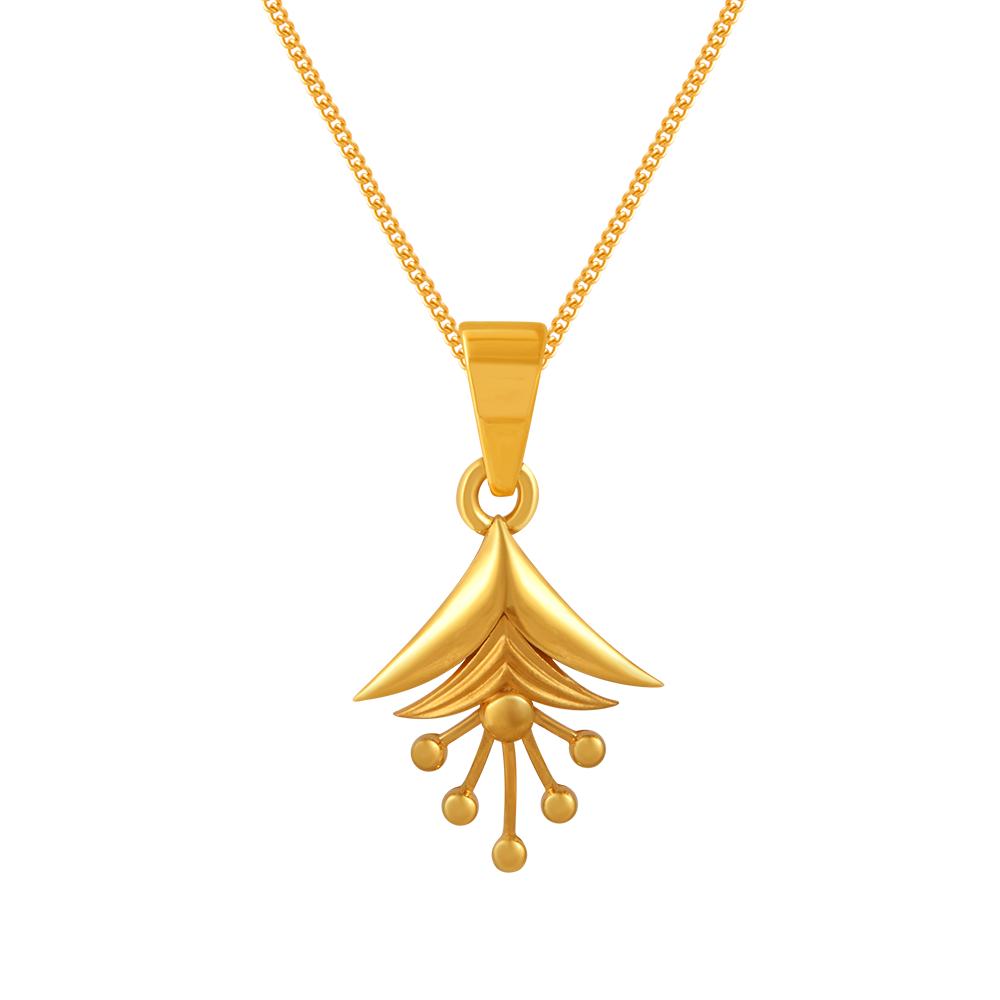 22K gold pendant with a coniferous leaf and carpel design 