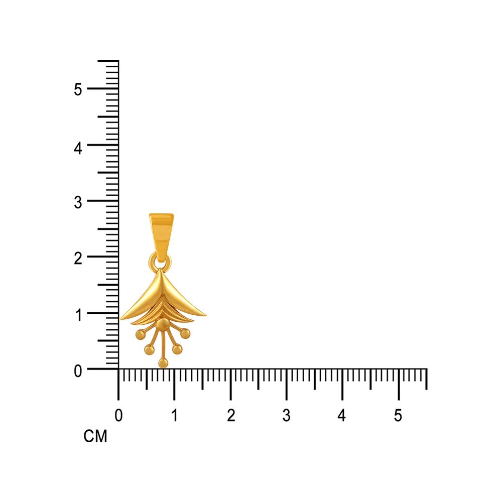 22K gold pendant with a coniferous leaf and carpel design 