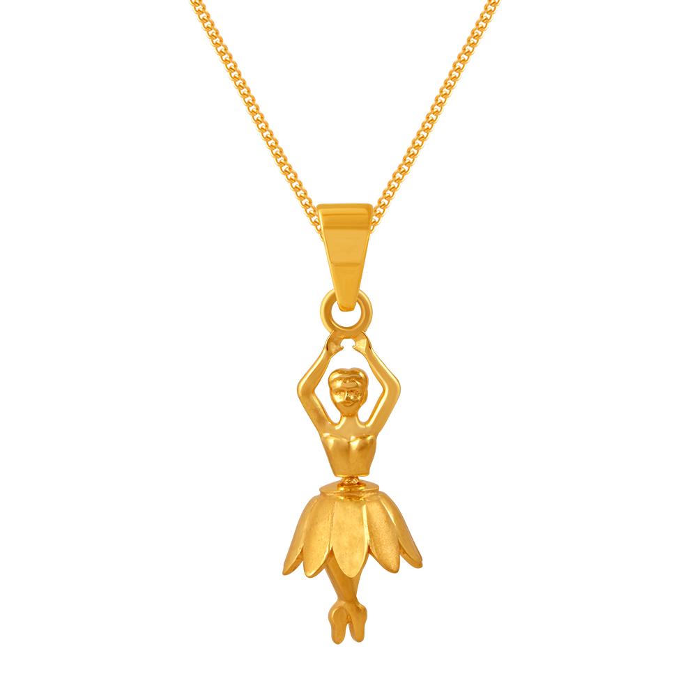 22K gold pendant with a graceful ballerina motif 