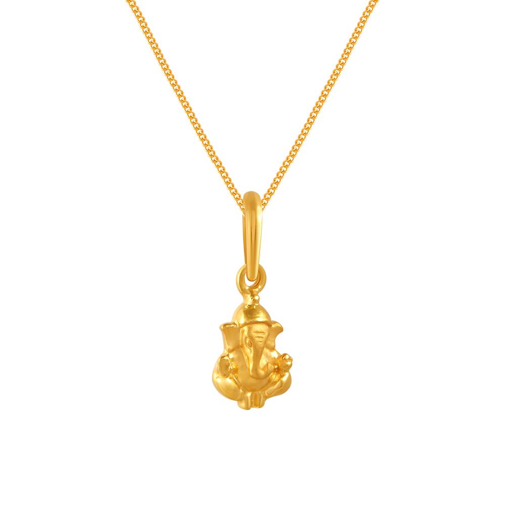 22K gold pendant with a beautiful Lord Ganesha motif 