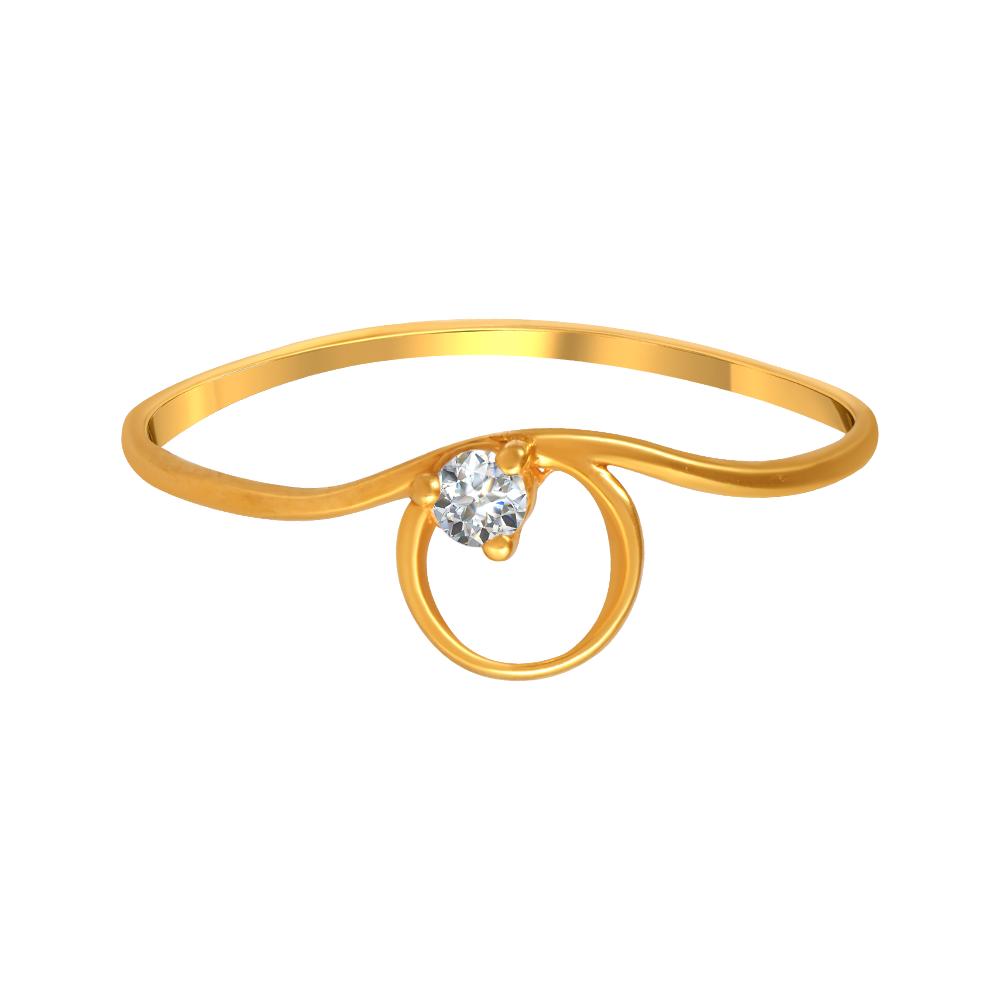 22K gold ring with a stone-studded circle on top 