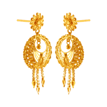 Buy quality Vertical Hanging 22k Gold Earring in Rajkot