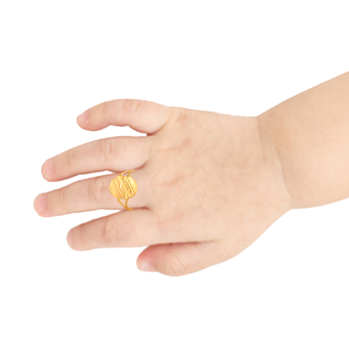10K Gold Heart & Flower Ring for Baby - Size 1/2 | The Jewelry Vine