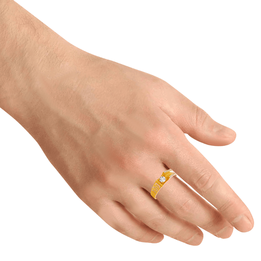 Buy quality 916 ganpati design gents diamond ring in Ahmedabad