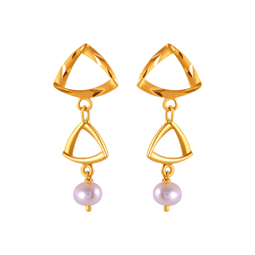 22K Gold Earrings for Women with Cz & Ruby - 235-GER13268 in 4.750 Grams