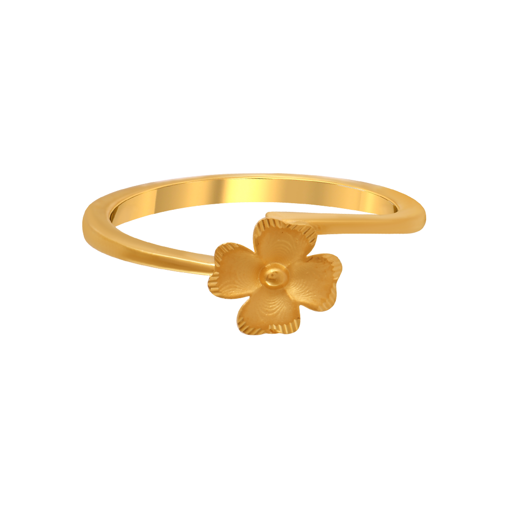 Shiny Elevated Leaf 22k Gold Ring | 22k gold ring, Unique rings, Rings