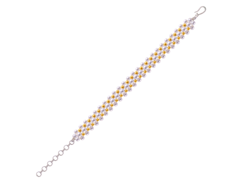 22K Delicate Pearl & Gold Tushi Bracelet