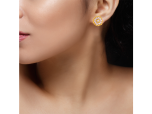 22K Beautiful Pearl Tushi Gold Stud Earrings
