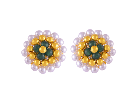 Earrings & Studs | 4 Combo Earings: Golden With White Pearl And White Stone  Earing, Sky Black Earing, Feather Golden Earrings(Blue,Red And Green),  (Pink, Yellow, White And Green) Pearl Earrings. | Freeup