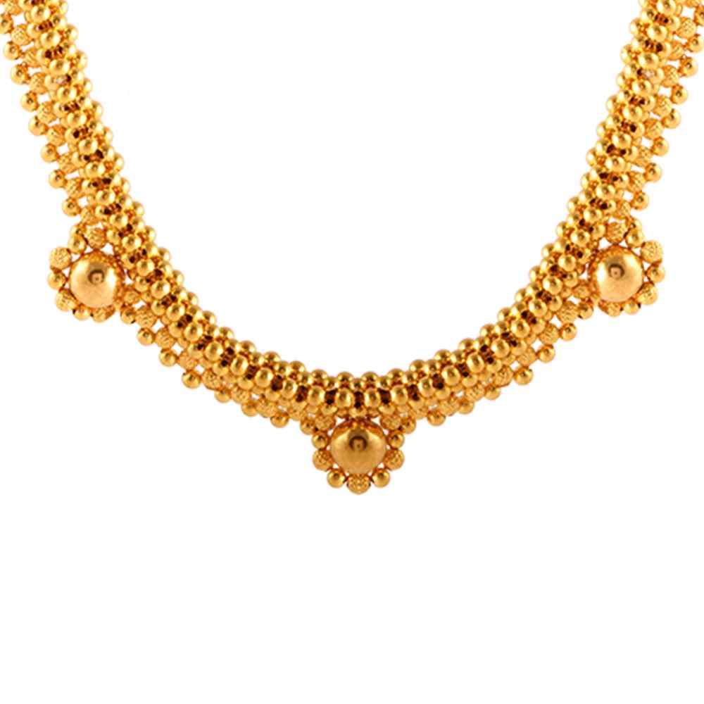 22K Yellow Gold Necklace from Thushi Collection for Women