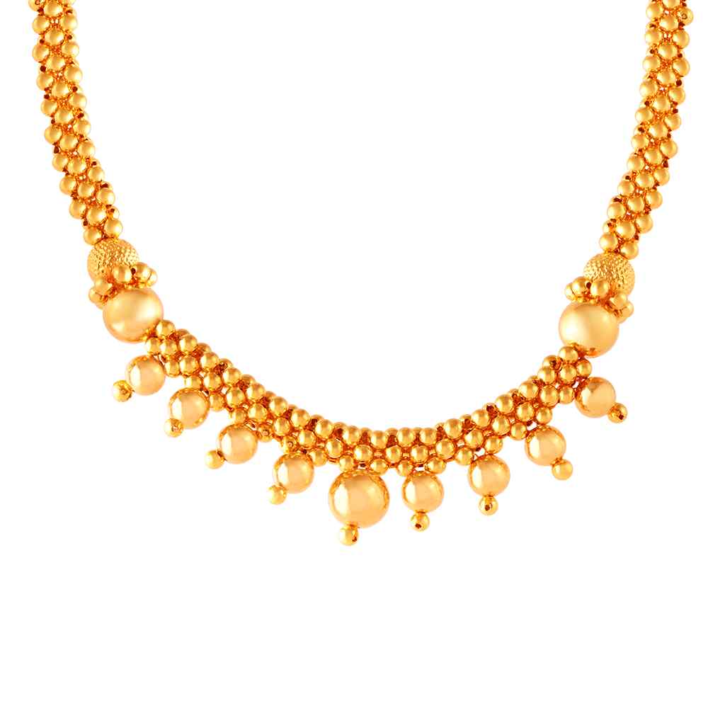 22k Plain Gold Necklace JGS-2203-05927 – Jewelegance