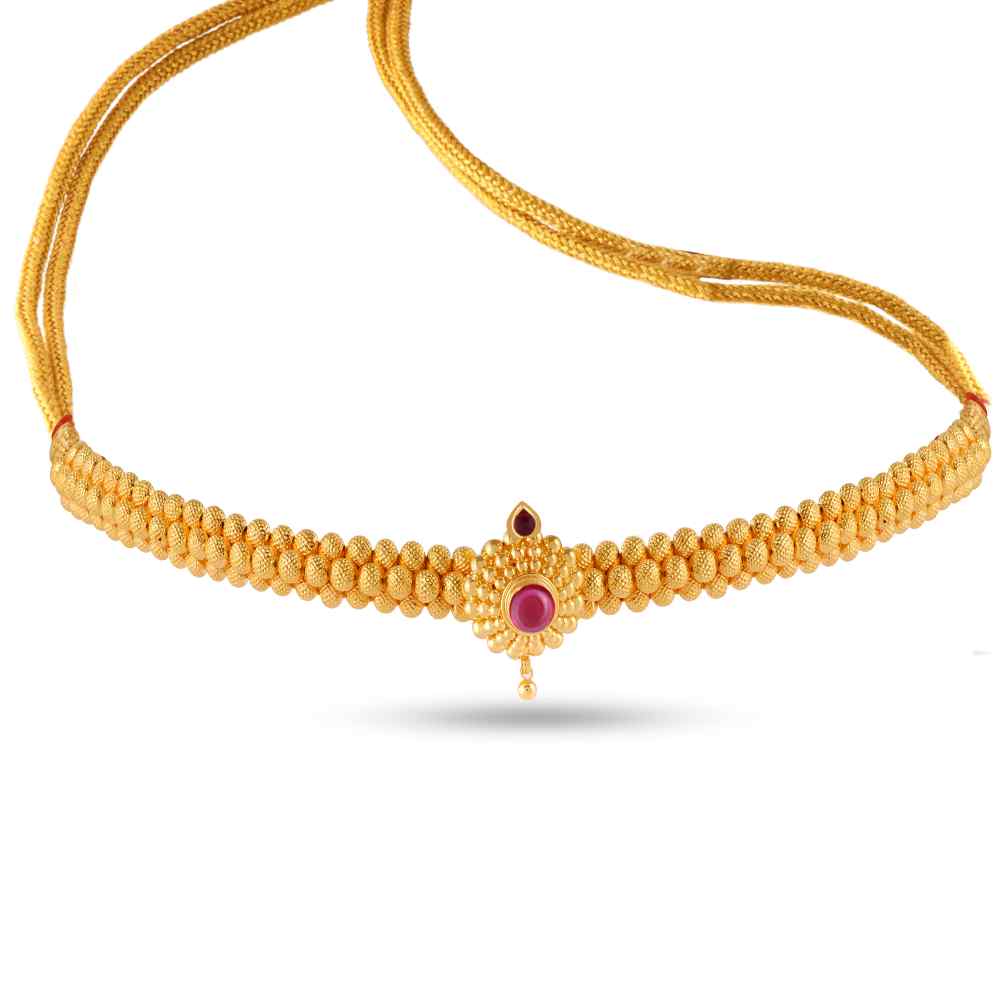 Shimmering 22K Gold Necklace Thushi Collection