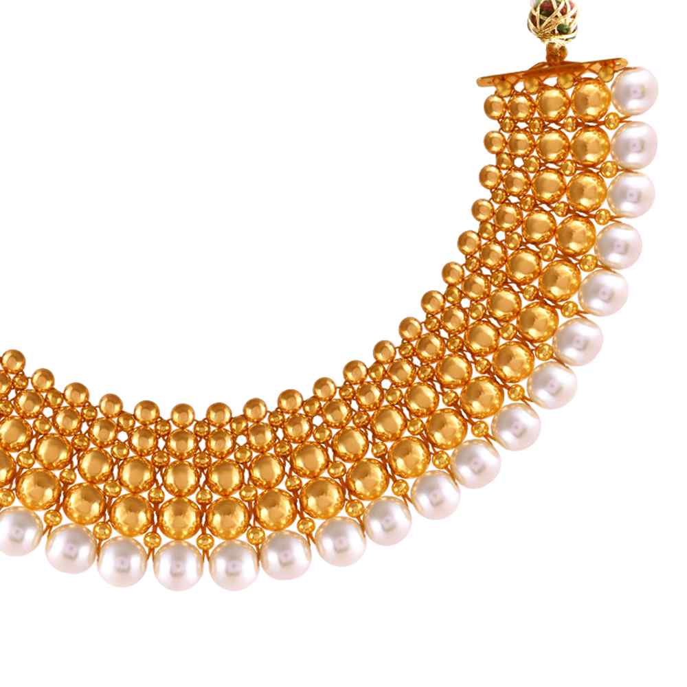Shimmering 22K Women's Gold Necklace Thushi Collection
