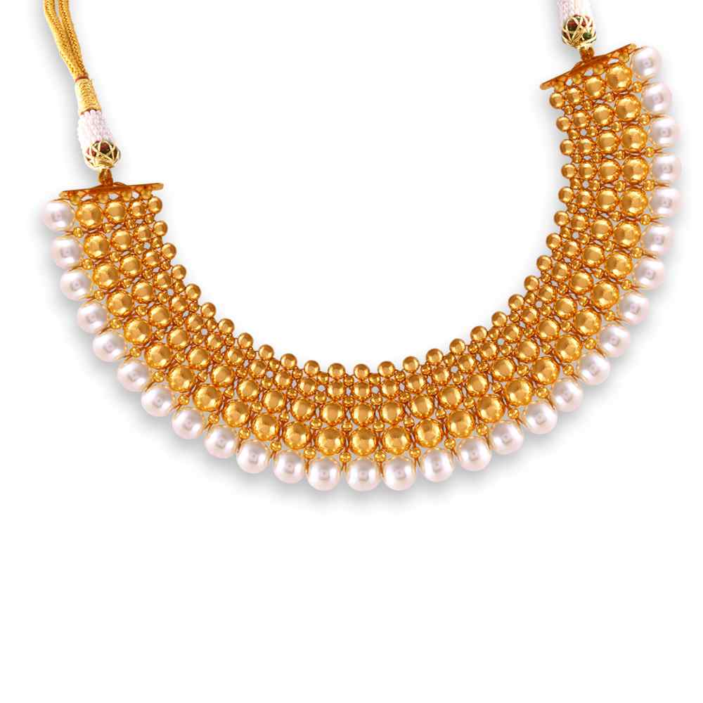 Shimmering 22K Women's Gold Necklace Thushi Collection