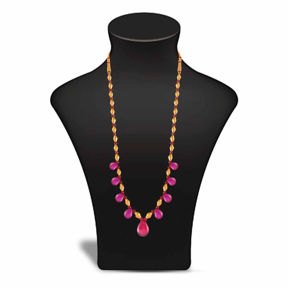 Hot Pink Beaded Necklace – Lenora Dame