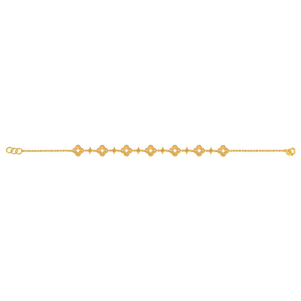 22K gold bracelet with a string of clover-inspired motifs 