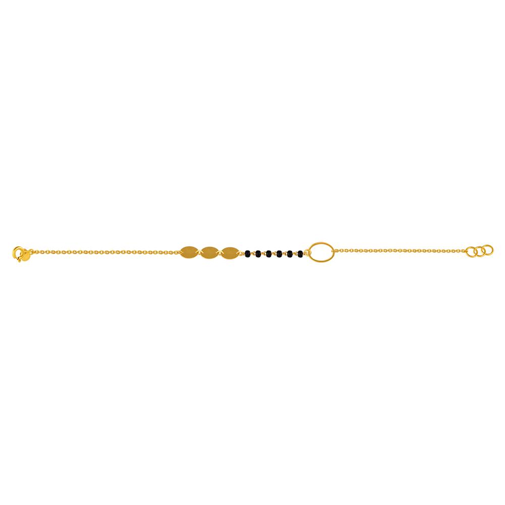 22K gold bracelet with oval-shaped motifs and beads 