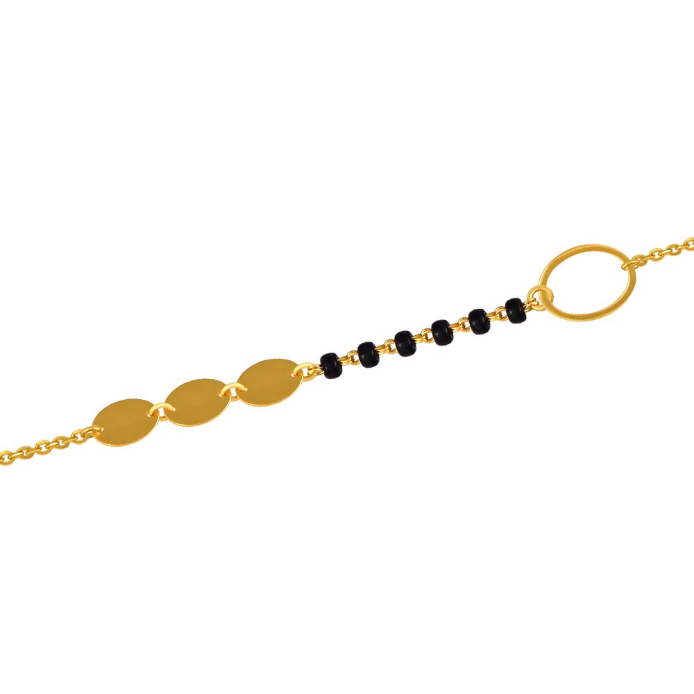 22K gold bracelet with oval-shaped motifs and beads 