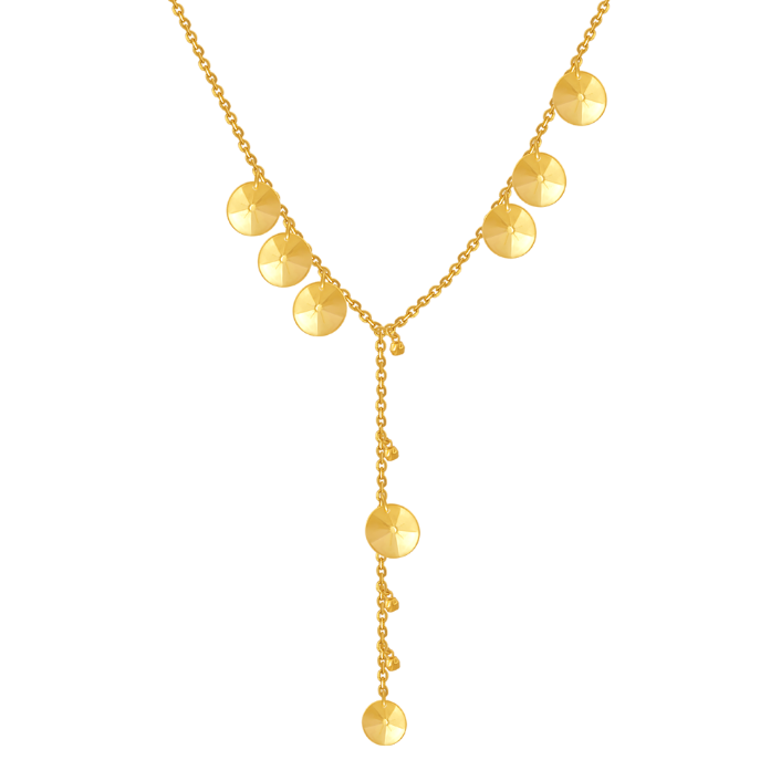 22K Unique Gold chain with gold beads and intricate circular design