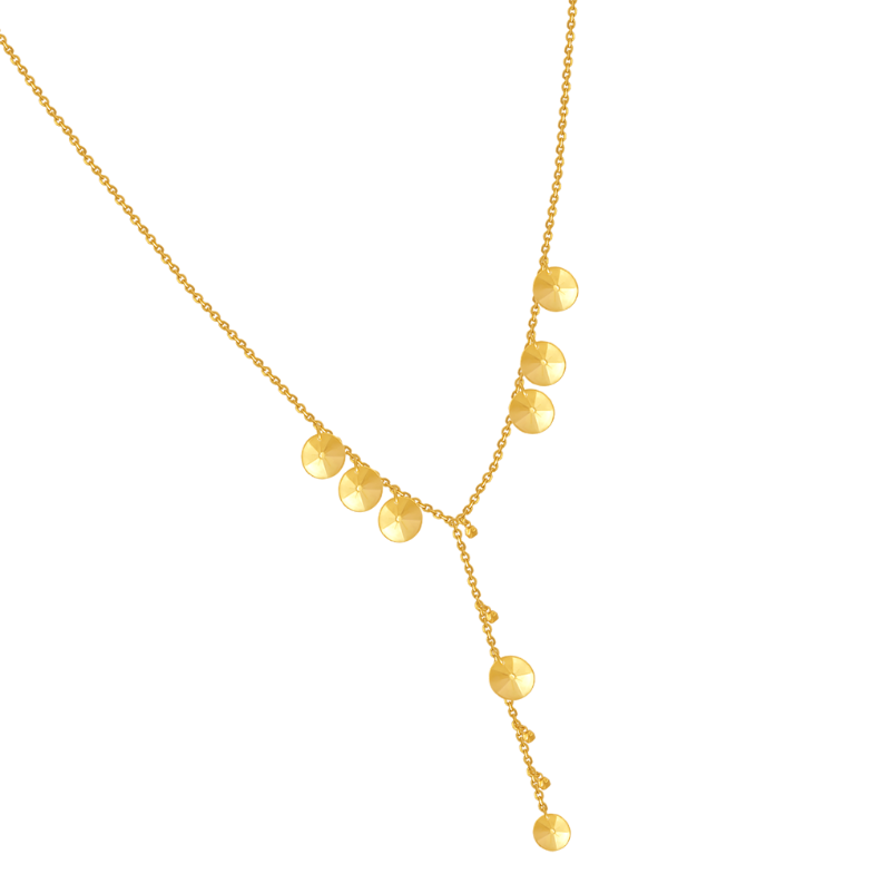 22K Unique Gold chain with gold beads and intricate circular design