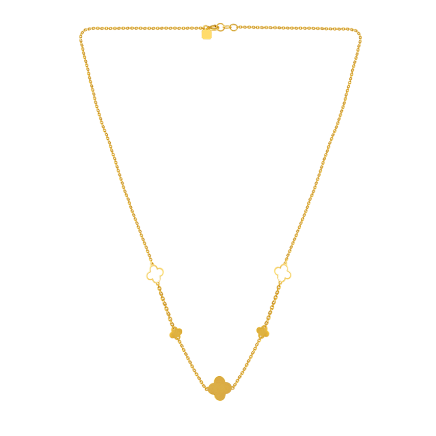 22k gold chain adorned with unique floral design 