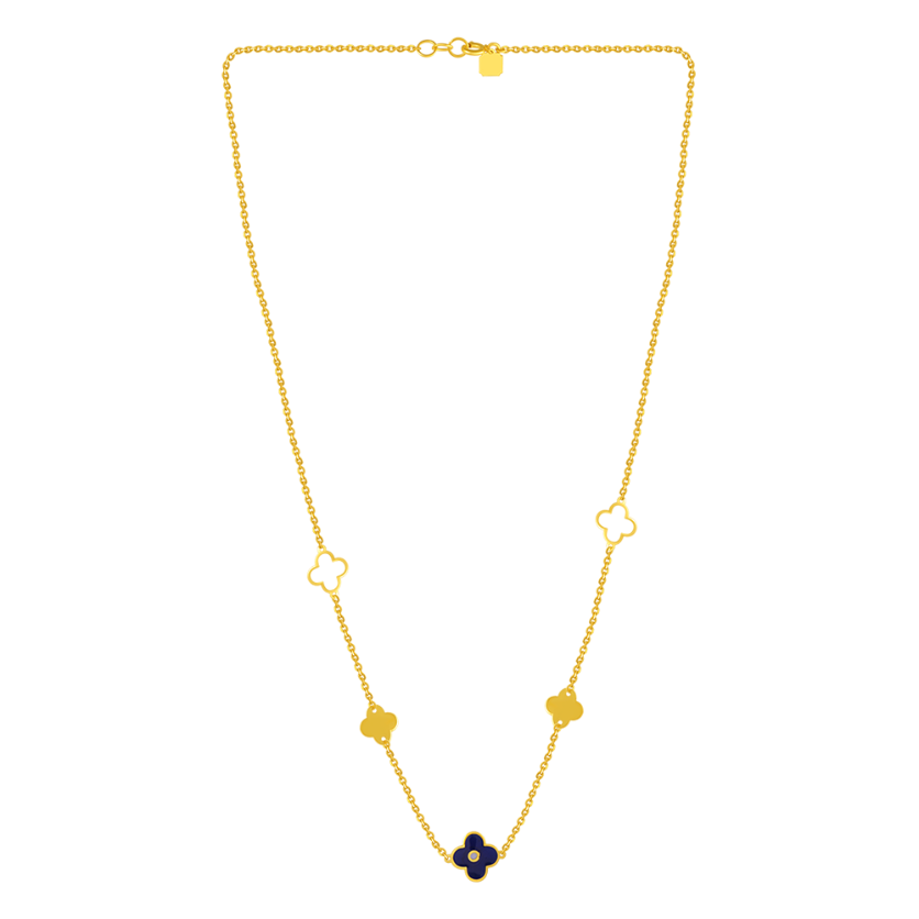 Beautiful 22K Gold Necklace With Delicate Foral Details 