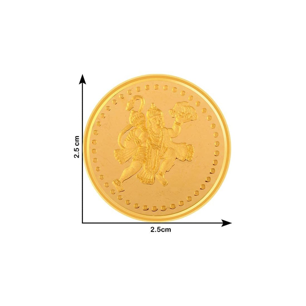 24k (995) 10 gm hanuman Yellow Gold Coin
