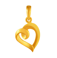 14K gold hooped heart shape pendant