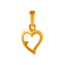 Dainty 14K gold heart pendant