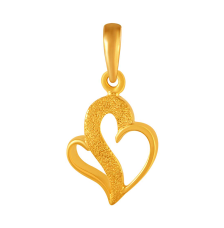 Graceful 14K heart pendant with B initials