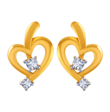 14K Heart Designed Gold Earrings