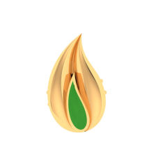 14K Fire-shaped Gold Smart Watch Stud with Green Detailing