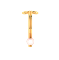 14K Gold Lip Ring with a Pearl