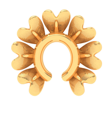 14KT Half Flower Shaped Gold Nosepin From Online Exclusive Collection 
