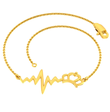Dazzling 14k Gold Bracelet with Heartbeat Motif from Online Exclusive Collection PC Chandra