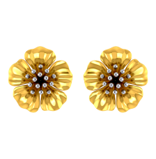 14K Beautiful floral studs with gold petals