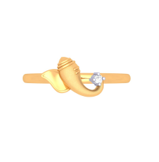 18k Lord Ganesha Gold And Diamond Ring From PC Chandra Diamond Collection