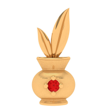 18k Gold Kalash locket for women from Online Exclusive collection With Red Gemstone