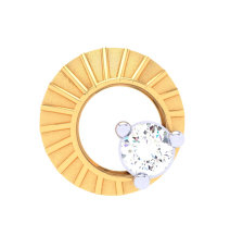 18KT Circle Shaped Gold Nosepin with a Diamond From Diamond Collection 